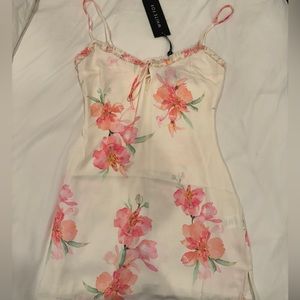 White fox boutique printed mini dress! Brand new with tags never worn!